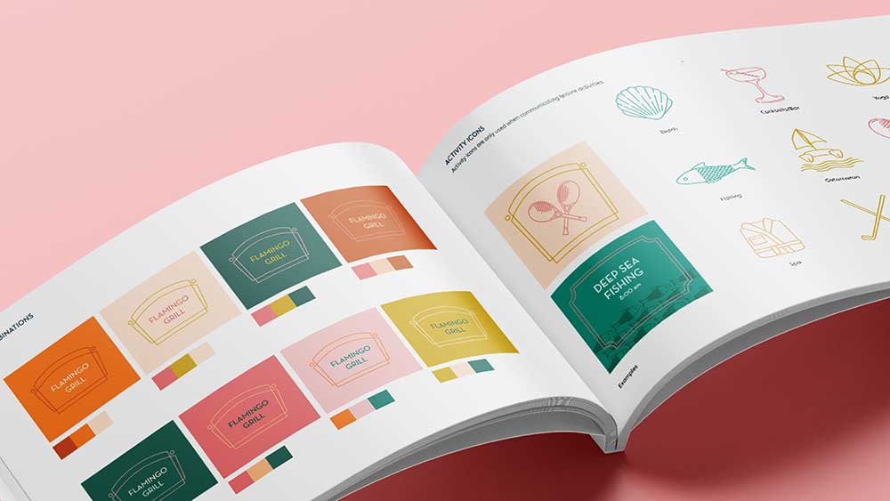 FUSE brand guidelines: color combinations and activity icons