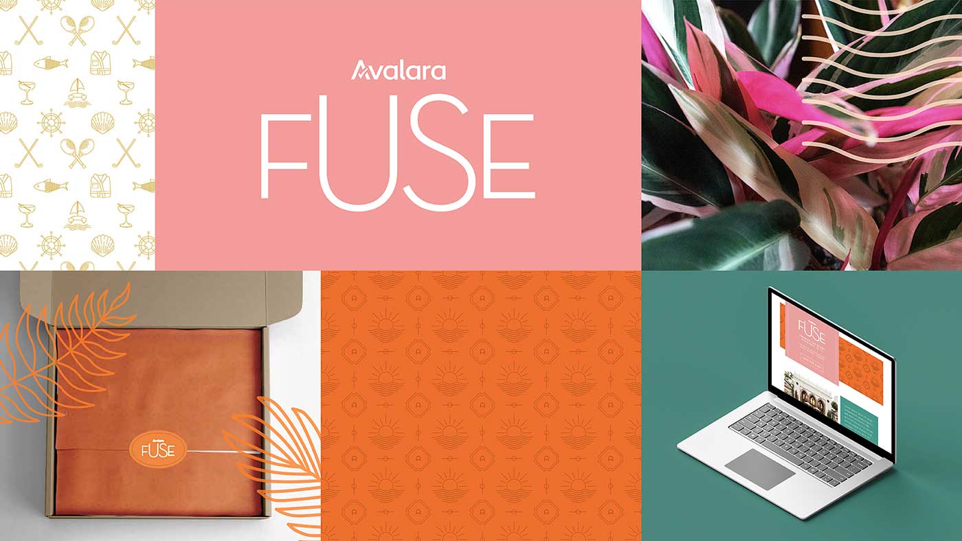 FUSE brand identity system: logo, palette, patterns, digital